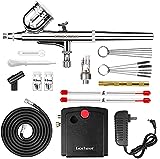 Gocheer Airbrush Kit with Compressor, Dual Action Mini Air Brush Kit Airbrush Gun Set for Painting with 0.2/0.3/0.5mm Needles, for Arts, Nails Decor, Cake Decor, Makeup, Model Coloring